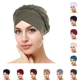 Ethnic Clothing Women Muslim Braid Hijab Turban Chemo Cap Underscarf Islamic Arabic Bonnet Hair Loss Hat Femme Headscarf Head Wrap