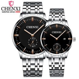 CHENXI 060A Lover Watch Stainless Steel Waterproof Clock Date Women Fashion Quartz Wristwatches for Men Fress Shipping