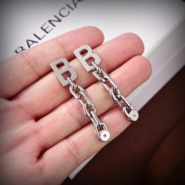 New Design B-Letter WOMEN'S link chain EARRINGS IN silver Designer Jewellery BBee10265