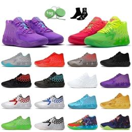 with Shoe Box Ball Lamelo Shoes Mb01 Lo Mens Basketball Shoe 1of1 Queen Rick and Rock Ridge Red Blast Galaxy Unc Iridescent Dreams Trainers Sports s