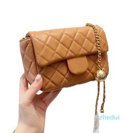 Square Flap Bag Gold Ball Lambskin Nine Colors Classic Quilted Metal Chain One Shoulder Crossbody Sacoche Designer Luxury L