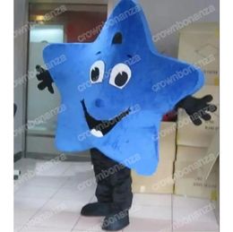 Performance Blue Star Mascot Costumes Halloween Cartoon Character Outfit Suit Xmas Outdoor Party Outfit Unisex Promotional Advertising Clothings