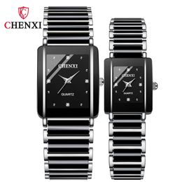 New CHENXI Fashion Unique Ceramic Wrist Men and Women Quartz Clock His Hers Watch Sets Gift Couple Items for Lovers