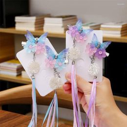 Hair Accessories Fairy Headwear Girls Tassel Children Adult Butterfly Hairpin Antique Clip Hanfu Headdress Clips