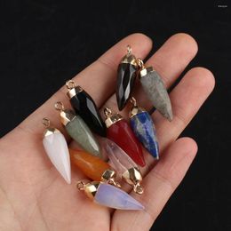 Pendant Necklaces 8 PCS Wholesale Natural Stone Agate Pinestone Chilli Pepper Shape Jewellery Making DIY Necklace Earrings Accessories Gift