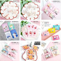 Gift Wrap 100Pcs 5.5x8.5cm Small Plastic Packaging Biscuit Cookie Candy Machine Sealing Christmas Xmas Party Bags