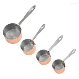 Measuring Tools Cup Metal 304 Stainless Steel Thickened Long Handle Baking Spoon Copper Jigger Kitchen Accessories