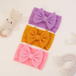 Hair Accessories 1PC Nylon Infants Headband Soft Toddlers Elastic Head Band For Baby Solid Colour Bowknot Cute Home Casual