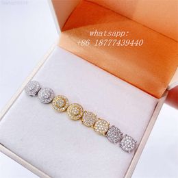 Ready to Ship Hiphop Style Melee Moissanite Diamonds Round Shape 925 Sterling Silver Earrings Vvs Diamond Earrings Men