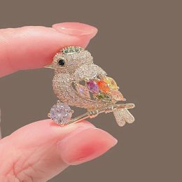 Exquisite Delicate Women Girls Bird Full Crystal Brooches Pins Fashion Elegant Shiny Animal Badges Jewelry For Lady