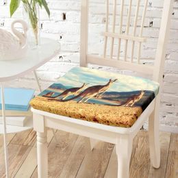 Pillow Kangaroo Print Chair Square Mat Soft Breathable Office Lazy Sitting S For Bedroom Balcony Living Room Home Decor