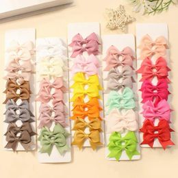 Hair Accessories 10Pcs/Set Fashion Ribbon Bows Clip Set Girls Cute Clips Decoration Sweet Colorful Part Accessoriesy Birthday Gift