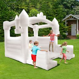 White Wedding Bounce House Castle Inflatable Bouncer Playhouse Jumping Bouncy Castle Moonwalk Trampoline Jumper for Wedding Party Adults Kids Parties Events