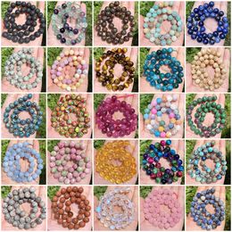 8mm naturliga stenpärlor runt släta tigerögon lava ite turkoises agates jaspers ädelsten lösa pärlor för smycken som gör diy armband halsband tillbehör