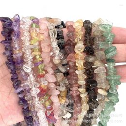 Link Bracelets Natural Crystal DIY Gemstone Irregular Energy Stone Bracelet Beads Jewellery Aquamarine Rose Quartz For Women