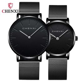 CHENXI 2023 Couple Watches Quartz Fashion Rose Gold Lover Holiday Gift Watch Ultrathin for Woman Men Bracelet