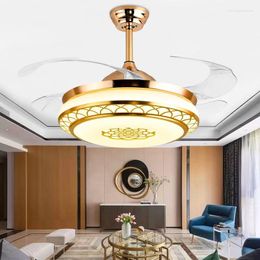 Chandeliers LED Home Intelligent Fan With Chandelier Lights Nordic Dining Room Invisible Lamp Modern Living Creative Pendant Lamps