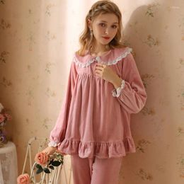 Women's Sleepwear Arrival Coral Velvet Womens Pyjamas Sets High Quality Cotton Sleeping Wear Sleep & Lounge Size M L XL