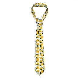 Bow Ties Flower Lemon Neckties Men Women Slim Polyester 8 Cm Wide Cute Fruit Pattern Neck Tie For Accessories Cravat Gift