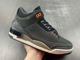 Shoes Limited Edition 3 Fear Pack 3S Basketball Designer Night Stadium Total Orange Black Man Fashion Sport Zapatos Chaussures Outdoor Sneakers With Box