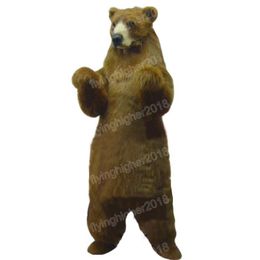 Halloween Grizzly Bear Mascot Costume Adult Size Cartoon Anime theme character Carnival Unisex Dress Christmas Fancy Performance Party Dress