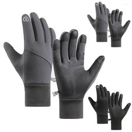Cycling Gloves Outdoor Full Finger Warm Breathable Non-slip Touch Operate Windproof Palm Protect Glove For Men Winter