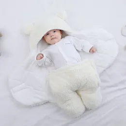 Blankets Soft Born Baby Wrap Sleeping Bag Envelope For Sleepsack Flannel Thicken Cocoon 0-9 Months