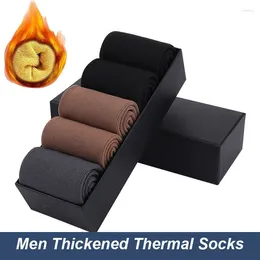Men's Socks 3 Pairs/Lot Men Thick Warm Autumn Winter High Quality Solid Colour Cotton Comfortable Soft Terry Snow EU 38-45