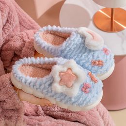 Women causal Slippers designer Winter star moon white orange pink light blue purple non-slip Outdoor Warm indoor comfortable sneakers size 36-41