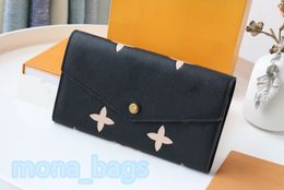 Designer Women Long Envelope Flap Wallet Key Card Coin Holder Purse long Pochette Accessoires with box M80496