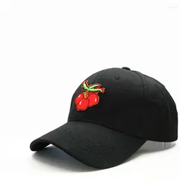 Ball Caps 2023 Cherry Fruit Embroidery Cotton Baseball Cap Hip-hop Adjustable Snapback Hats For Men And Women 307