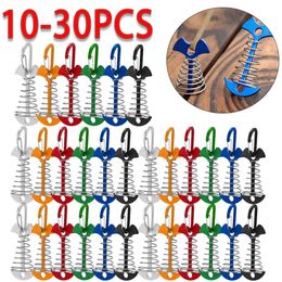 Outdoor Gadgets 10-30pcs Deck Anchor Pegs Fishbone Tent Stakes with Spring Buckle Windproof Aluminium Alloy Wind Rope Anchor Camping Tent Nail 231021