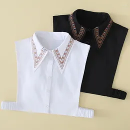 Bow Ties Fashion Big Lapel Fake Collar Woman Shirt Detachable Half Blouse White False Top For Women