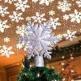 1pc, Snowflake Projection Tree Top Star, Christmas Tree Topper, Christmas Tree Topper Star Decor, 3D Glitter Projector Christmas Tree Ornament, Christmas Decor