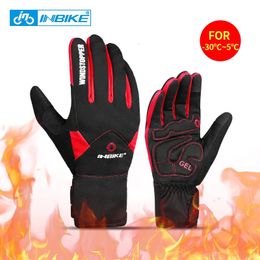 Cycling Gloves INBIKE Touch Screen Cycling Gloves Winter Thermal Warm Windproof Full Finger Waterproof Bicycle Road Bike Gloves For Men Women 231021