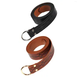 Belts Classic PU Leather Belt Costume Accessories Adjustable With Metal Waistband Mediaeval Knight Waist For Pants Party