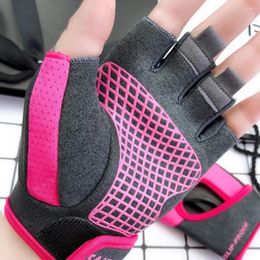 Cycling Gloves 1 Pair Anti-Skid Fitness Sport Breathable Fingerless Yoga Half Finger High Elasticity Protective