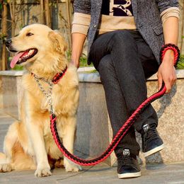 Dog Collars Collar Leash Set Nylon Chain Head Pet Accessories For Golden Retriever Labrador Outdoor Walk Run Harness Dogs