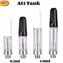 Wholesale Full Glass Vaporizer Pen Cartridges 0.5ml 1ml Bulb Pyrex Brass Knuckle Tank Disposable Empty Vape Pen 510 Thread Bulk Atomizer E Cig Carts with Packaging