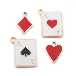 Pendant Necklaces 10pcs Enamel Alloy Charms Gold Tone Plated DIy Jewelry Findings Heart Poker Bicone Oil Drop Metal Bracelet Earring