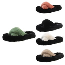 winter slippers women platform slides shoes fur winter snow warm sandals black white orange fur slippe women shoes size 35-40