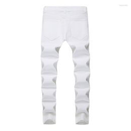 Men's Jeans Men's Wholesale 2023 Fashion Casual Knee Zipper Designer White Hip Hop Nightclub Man's Denim Skinny Biker MenMen's