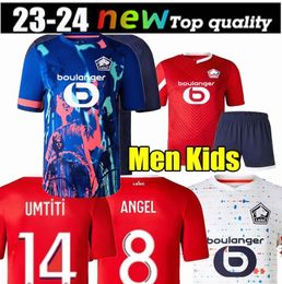 LOSC Lille 2023 24 soccer jerseys 14 UMTITI 8 Angel CABELLA J DAVID YAZICI OUNAS football shirt 2023 2024 away third 3rd maillot men Kids Kit Equipment