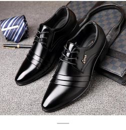 Dress Shoes Men's Leather Wedding Business Casual Anti-slip Oxfords Breathable High Quality Working Lace-up