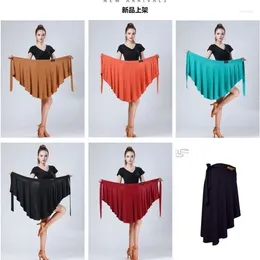 Stage Wear Latin Dance Apron Hip Scarf Irregular Short Skirt Lace Up Dress Adult Costume Women's Square Practise Rumba