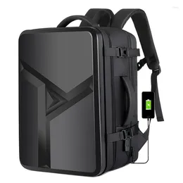 Backpack Large Capacity Hard Shell Men's USB Business Expansion Computer Bag 17 Inch For Laptop ABS Travel