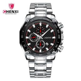 Fashion Mens Sports Watches Stainless Steel Quartz Wrist Watch Calendar Luminous Clock Men Business Casual Rule Hombre