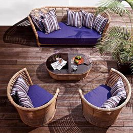 Camp Furniture Outdoor Anti-rattling Sofa Rattan Chair Combination Villa Courtyard Garden