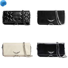 Top quality Zadig Voltaire hand bag Genuine Leather Pochette Rock Swing Your Wings bags Luxury Designer cross body Wallets clutch Womens totes