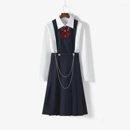 Clothing Sets Breast Protection Skirt Japanese JK Uniform Pleated Autumn And Winter Strap Dress Anime Cosplay Sailor Costumes Women